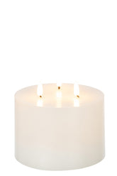 Bougie Led 3 mèches blanche - (26947)